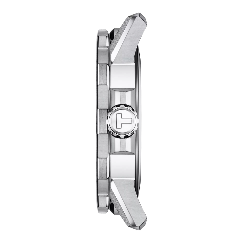 Profile view of the watch case Tissot Supersport Gent