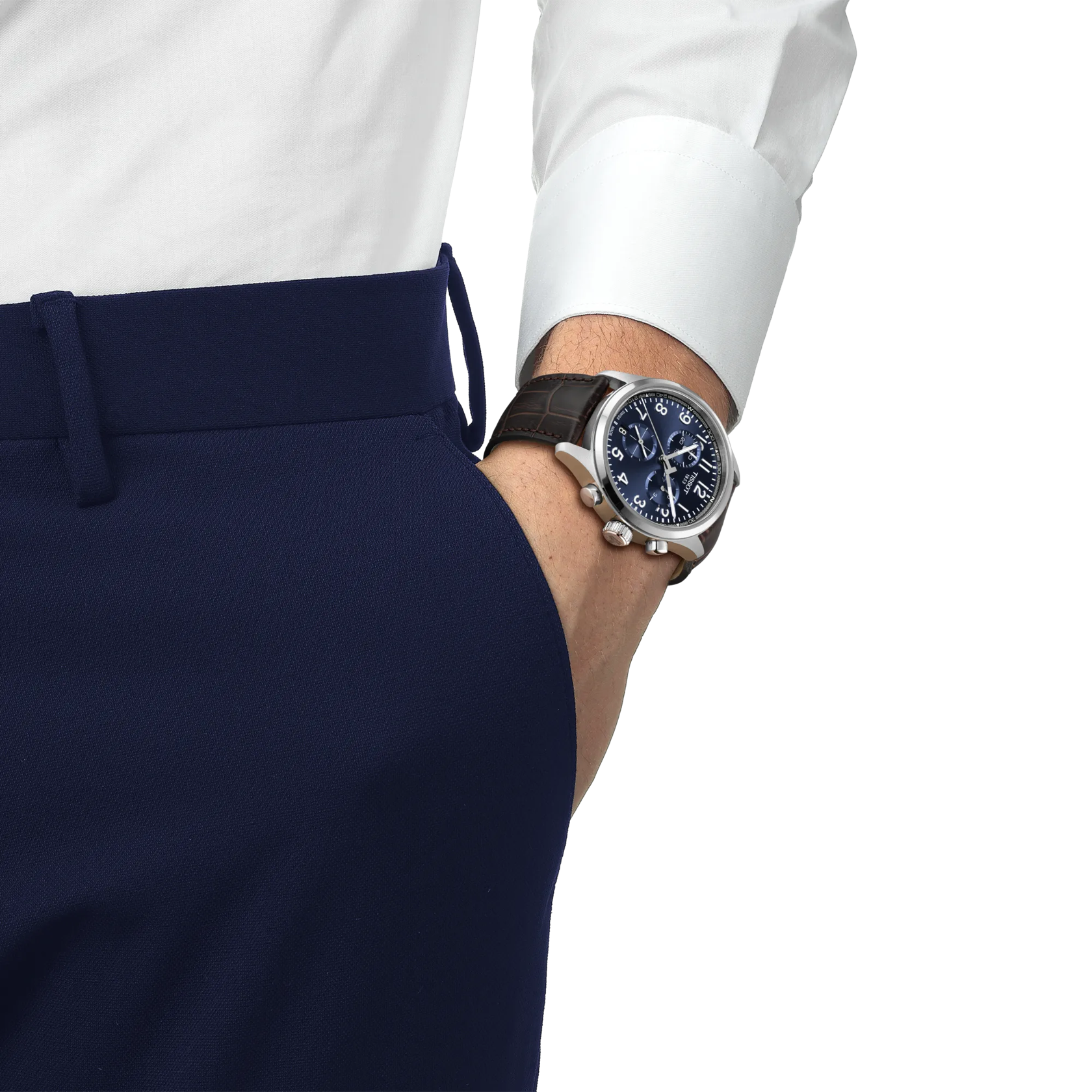 Simulation of the watch Tissot Chrono L 42mm on a wrist