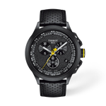 Front view of the watch Tissot T-Race Cycling Tour de France  2022 Special Edition with shadow