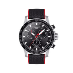 Front view of the watch Tissot Supersport Chrono Vuelta Special Edition with shadow