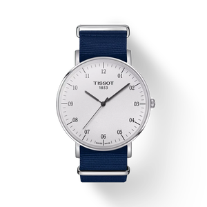 Front view of the watch 天梭Everytime系列42mm with shadow