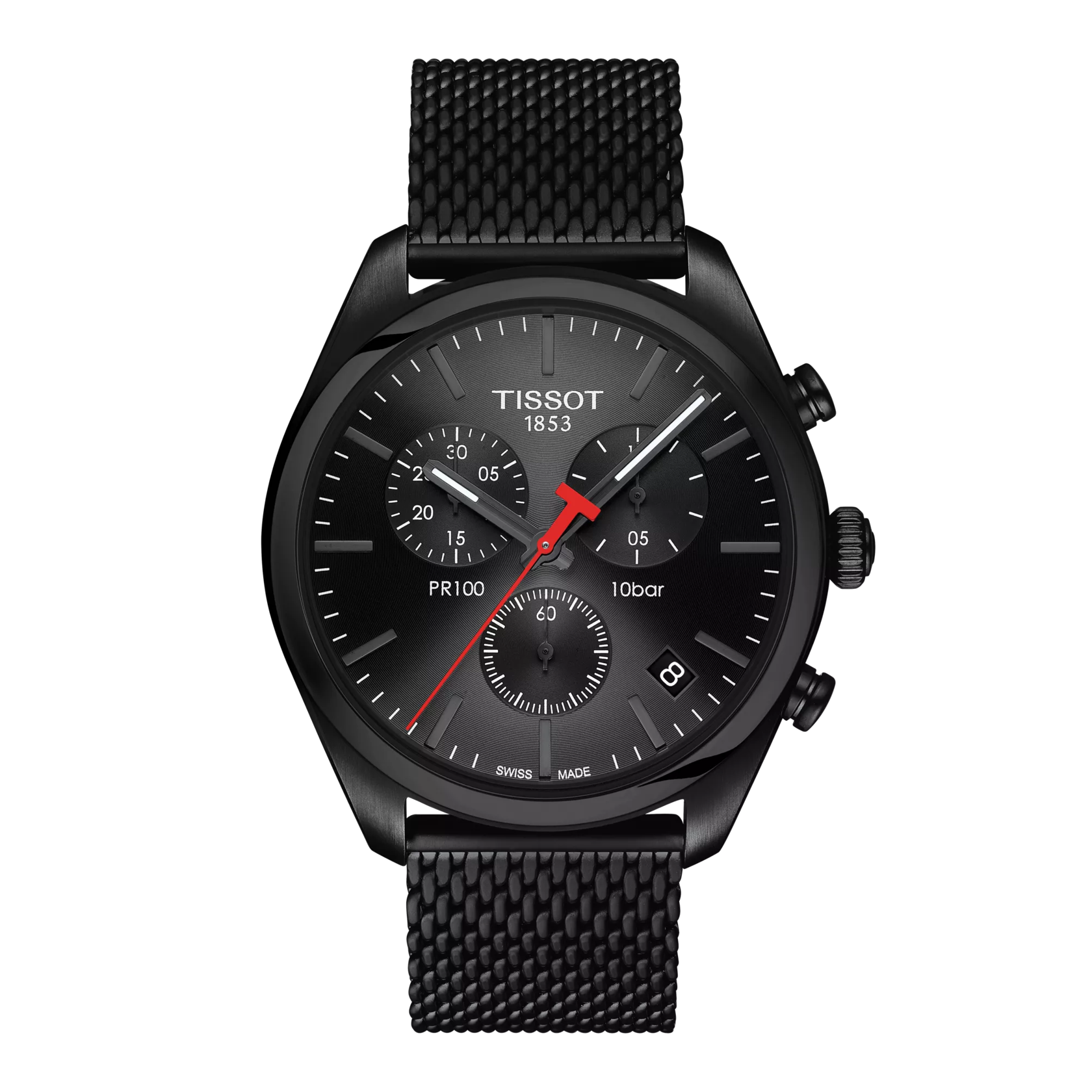 Front view of the watch Tissot PR 100 41mm
