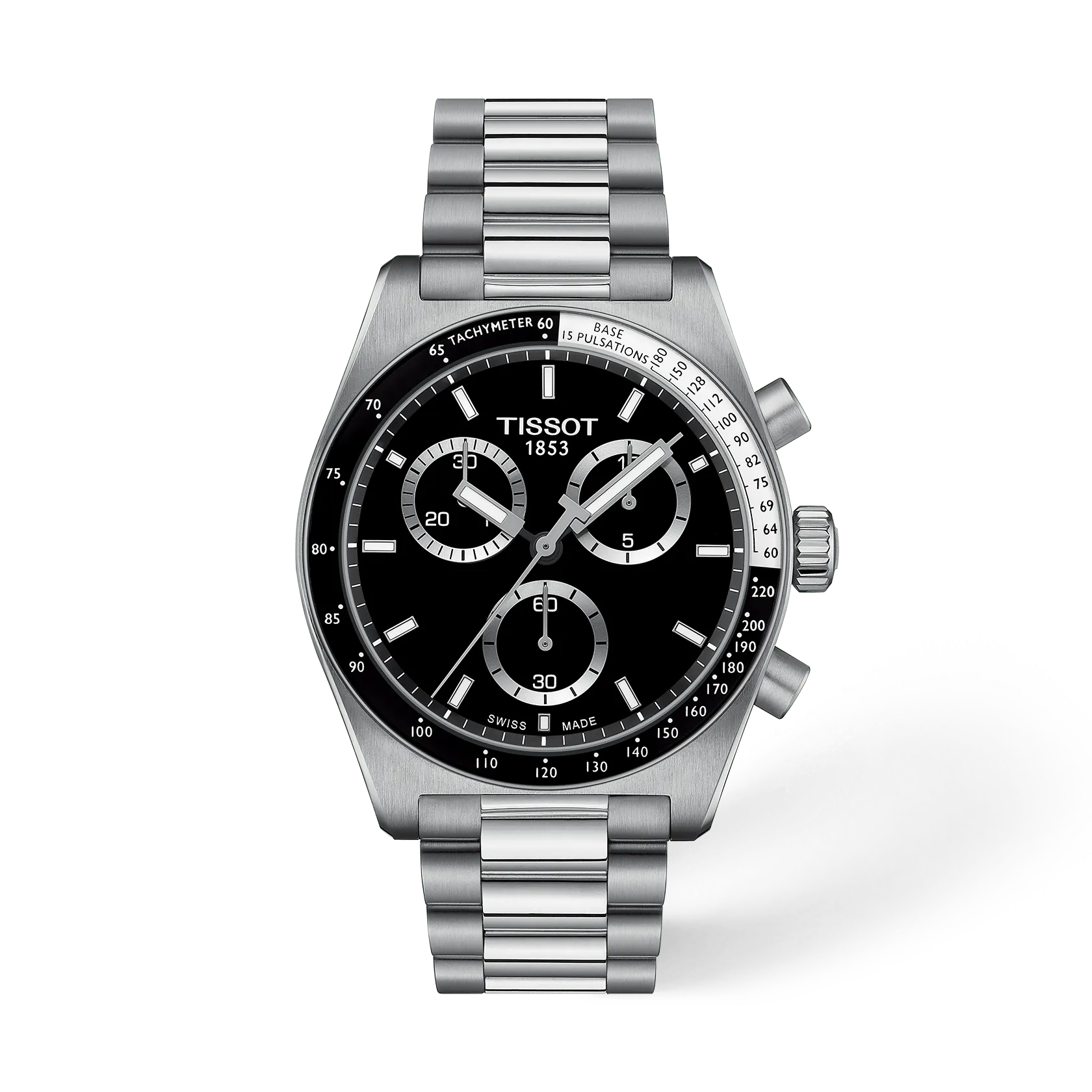 TISSOT◇クォーツ腕時計/PRS516/クロノグラフ/アナログ/-/BLK/SLV/TKM 