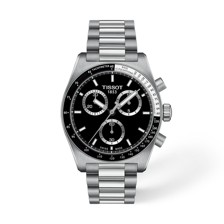Front view of the watch Tissot PR516 40mm with shadow