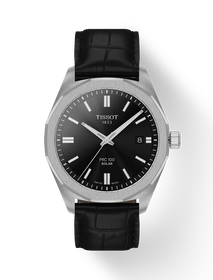 Front view of the watch Tissot PRC 100 Solar 39mm with shadow