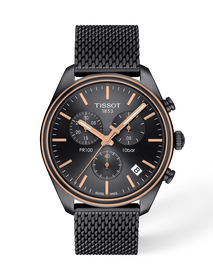 Front view of the watch Tissot PR 100 41mm with shadow