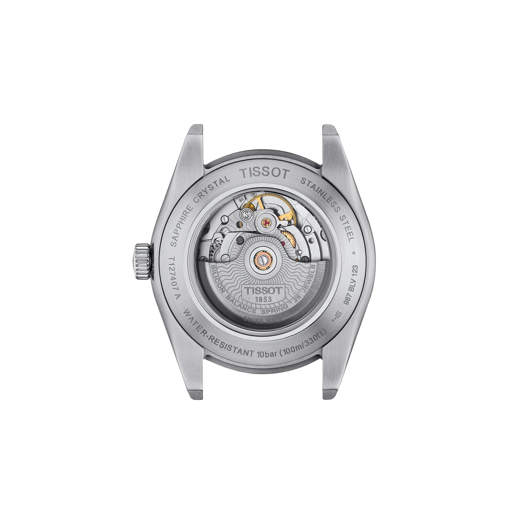 시계 케이스 뒷면 보기 티쏘 젠틀맨 파워매틱 80 실리시움