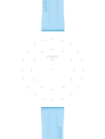 Focus on the lugs of Tissot Mavi Silikon Kayış Boynuz Aralığı 18 mm