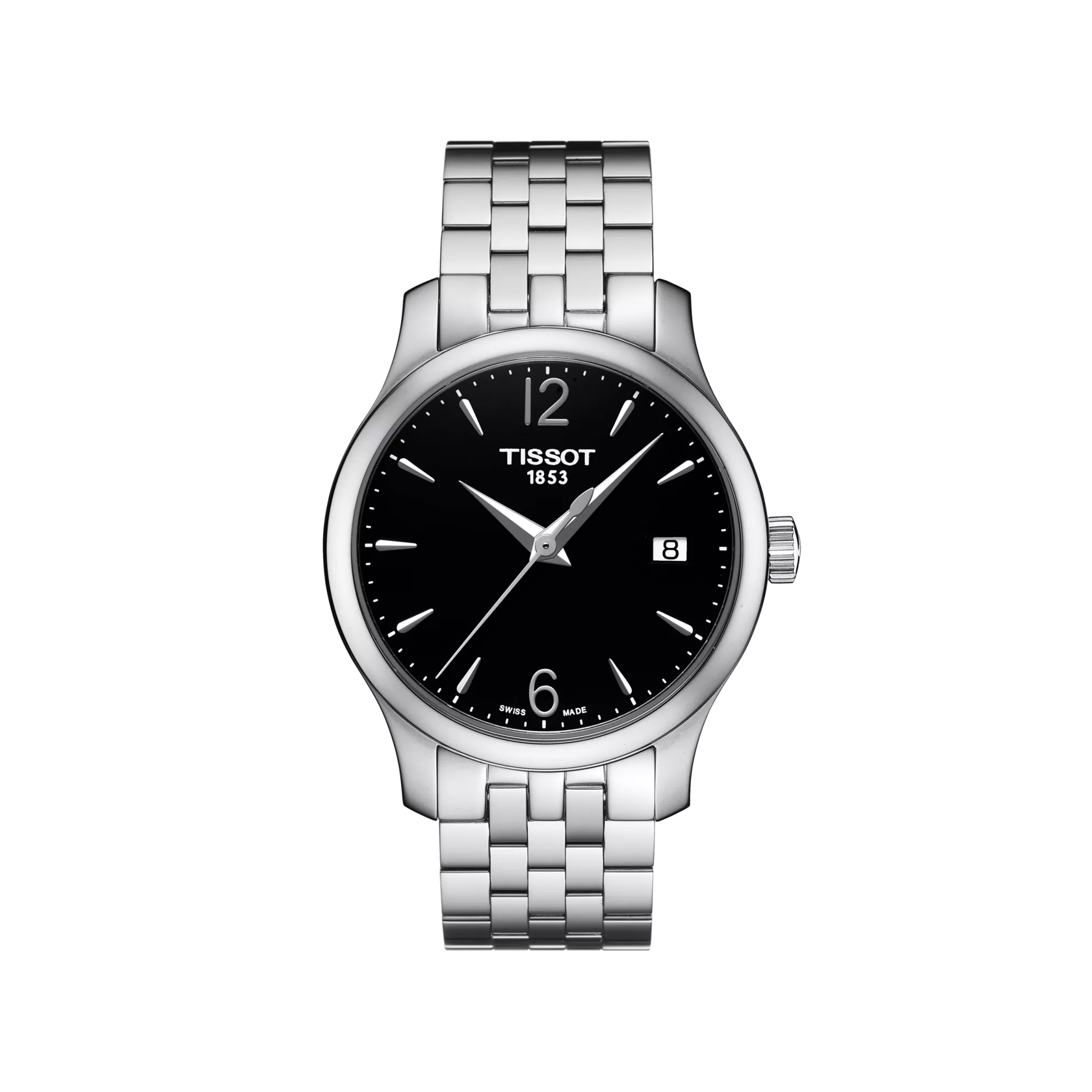 Front view of the watch Tissot Tradition Lady