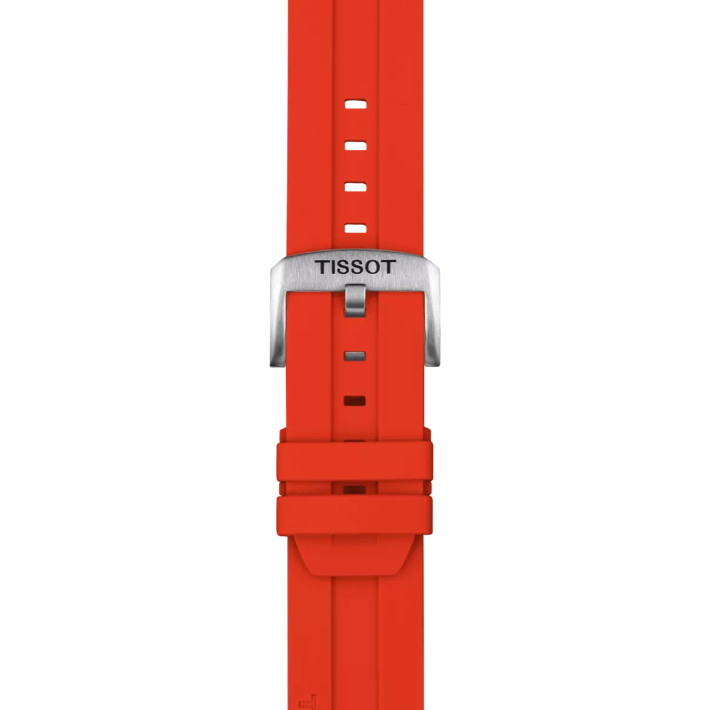 TISSOT レッド シリコン ストラップ 22mmのズーム