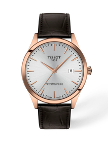 Vista frontal del reloj Tissot Classic Dream 40mm con sombra
