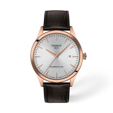 Vista frontal del reloj Tissot Classic Dream 40mm con sombra