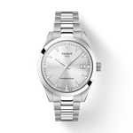 Front view of the watch Tissot Gentleman 38mm with shadow