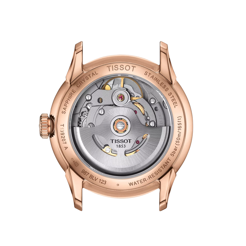 Back view of the watch case Tissot Chemin des Tourelles Powermatic 80 34 mm