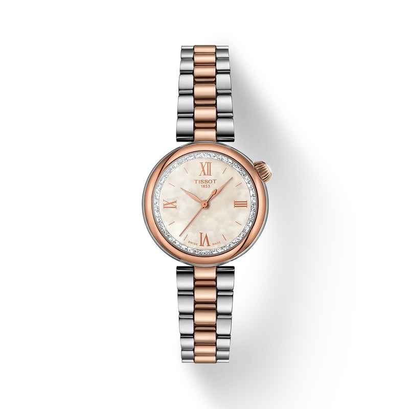 Front view of the watch Tissot Desir 28mm with shadow