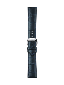 Front view of Tissot Official Blue Leather Strap Lugs 21 mm