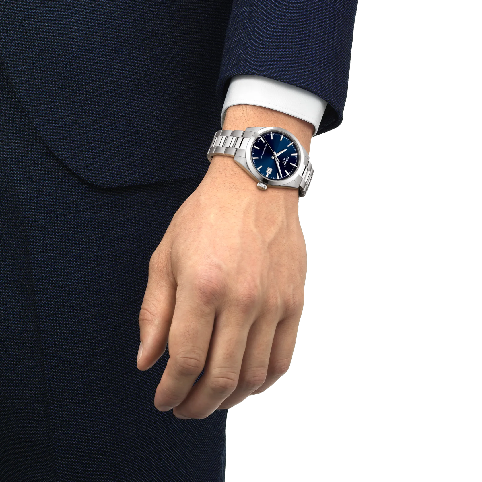 Simulation of the watch Tissot Gentleman 38mm on a wrist