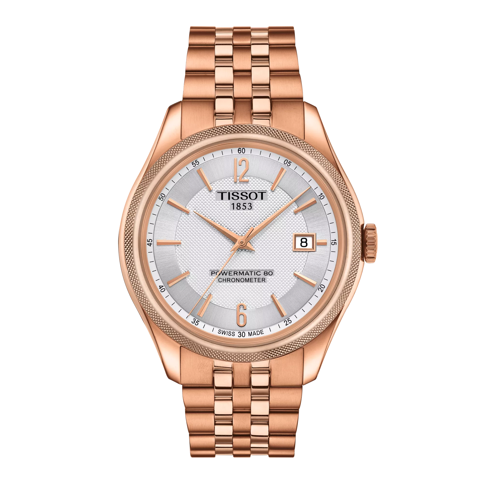 Front view of the watch Tissot Ballade Powermatic 80 COSC