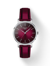 Front view of the watch Tissot Everytime 34mm with shadow