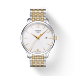 Front view of the watch Tissot Tradition with shadow