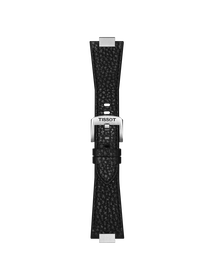 Front view of Tissot Official Black PRX 35mm Leather Strap