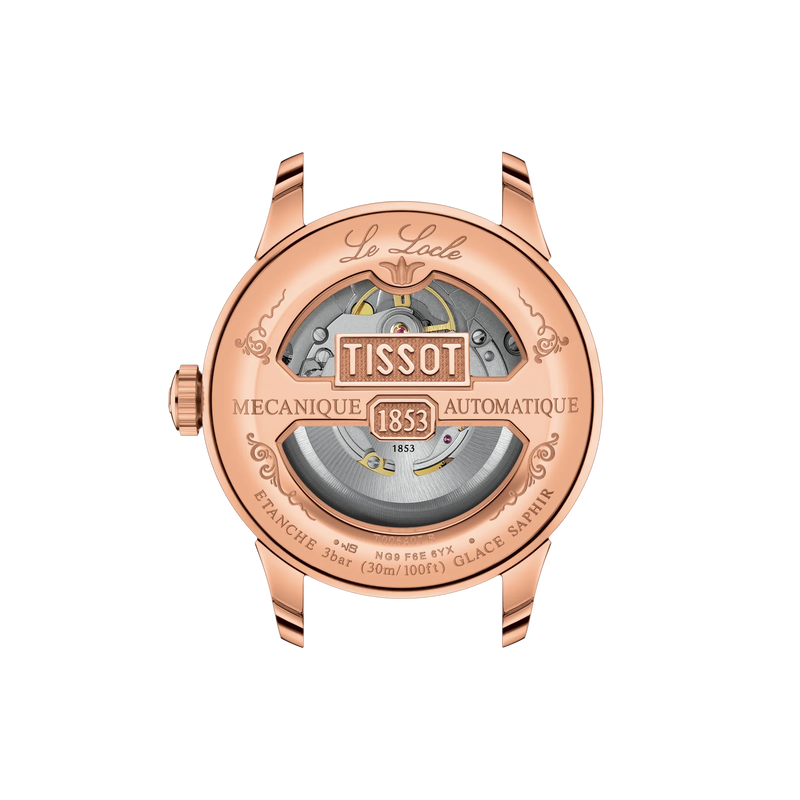 Back view of the watch case Tissot Le Locle 39.3mm