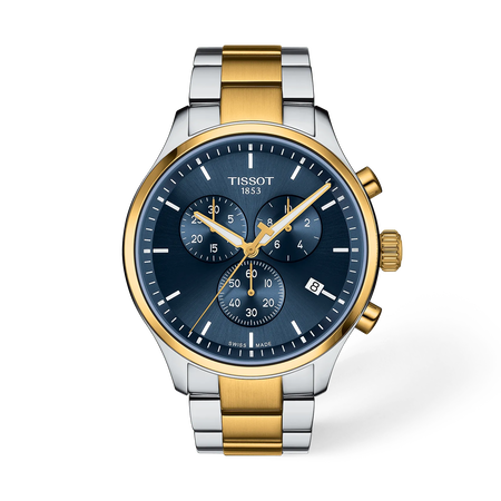 Front view of the watch Tissot Chrono XL Classic with shadow