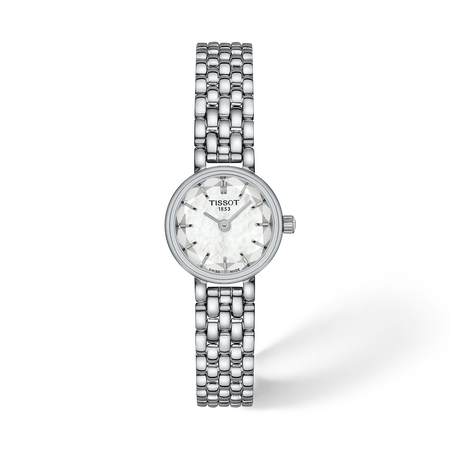 Vue de face de la montre Tissot Lovely Round 19.5mm avec ombre
