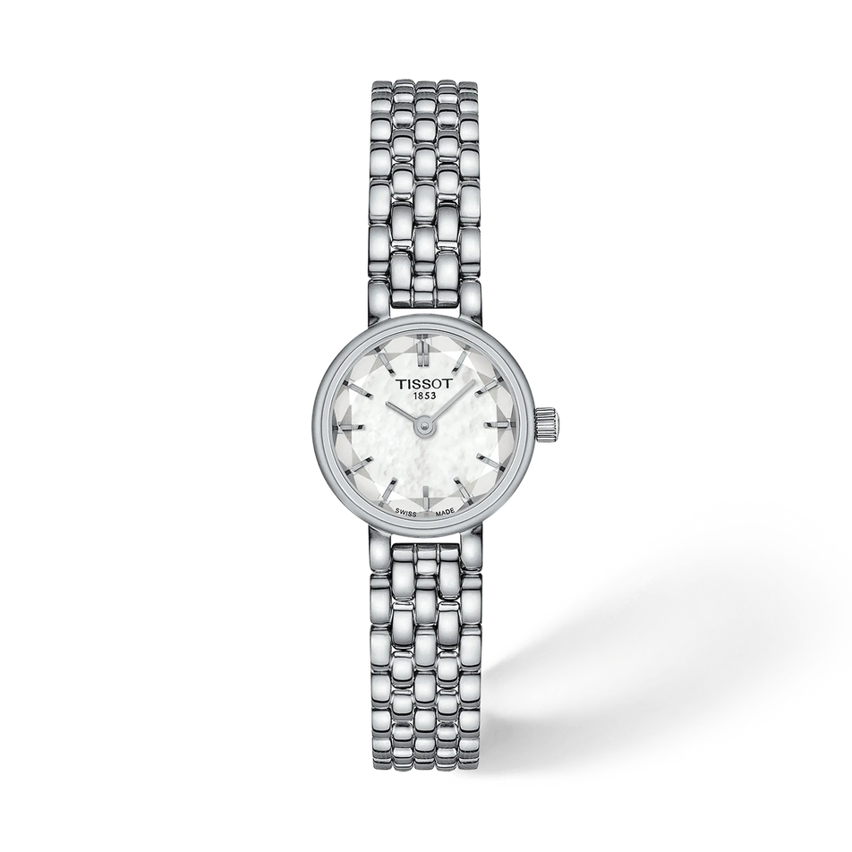 Vorderansicht der Uhr Tissot Lovely Round 19.5mm mit Schatten