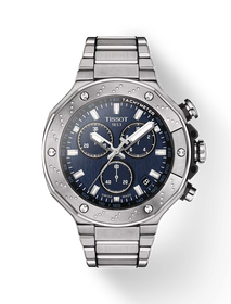 Front view of the watch Tissot T-Race 45mm with shadow