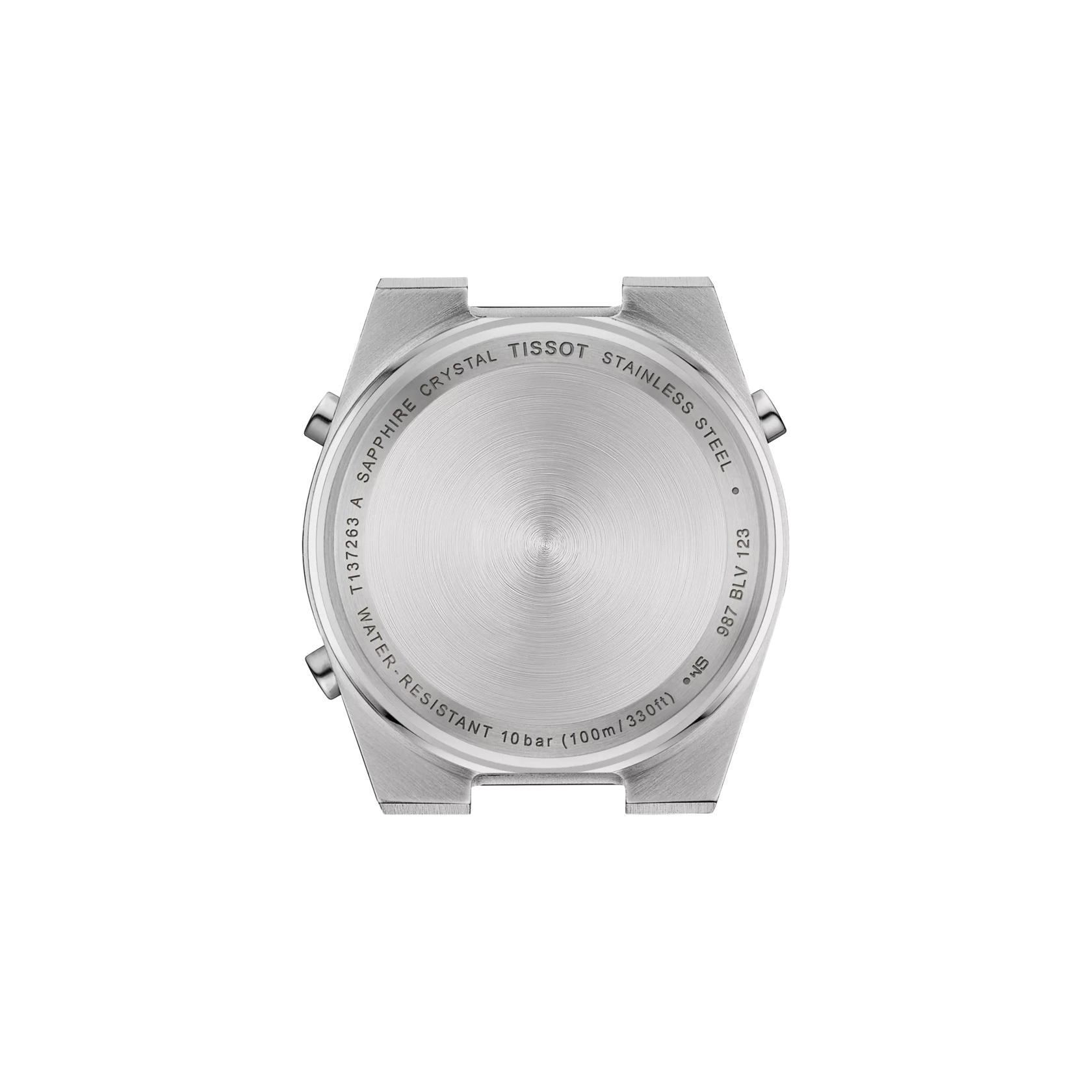 Back view of the watch case Tissot PRX Digital 35 mm