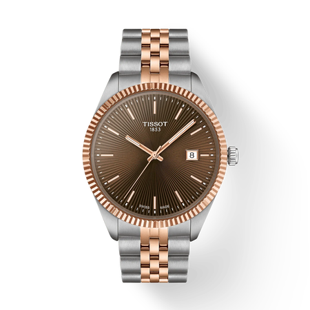 Front view of the watch Tissot Ballade 40mm with shadow