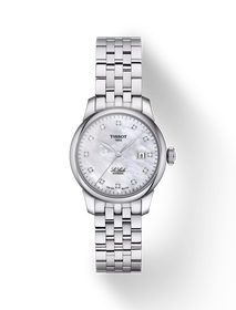 Vue de face de la montre Tissot Le Locle Automatic Lady (29.00) avec ombre