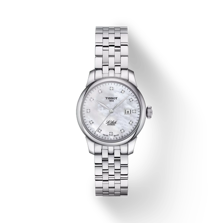 มุมมองด้านหน้าของนาฬิกา Tissot Le Locle Automatic Lady (29.00) พร้อมเงา