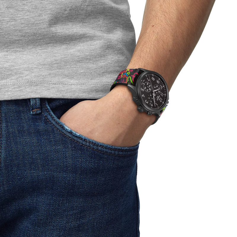 Simulation of the watch Tissot Chrono XL Special Edition Roglic on a wrist