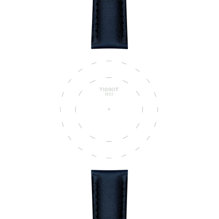 Focus on the lugs of Tissot Official Blue Synthetic Strap Lugs 18 mm