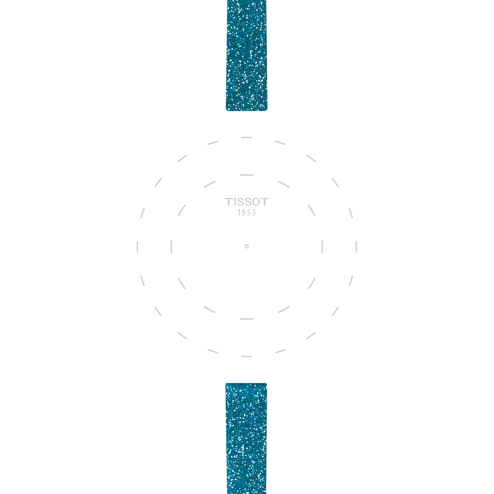 Focus on the lugs of Tissot Official Blue Synthetic Strap Lugs 9 mm