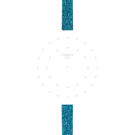 Focus on the lugs of Tissot Official Blue Synthetic Strap Lugs 9 mm