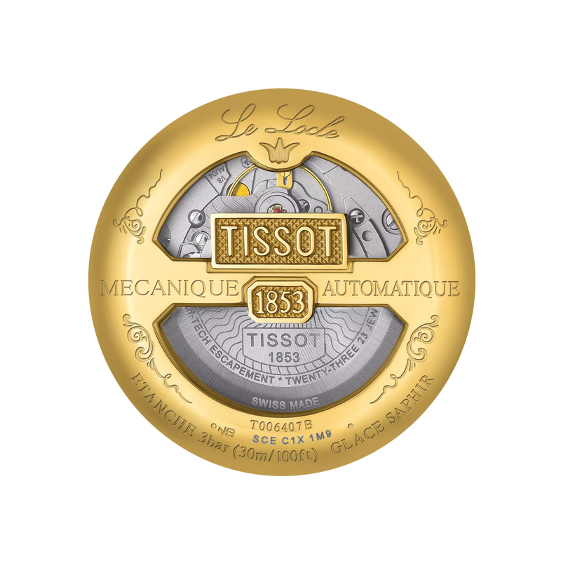 Back view of the watch case Tissot Le Locle Powermatic 80