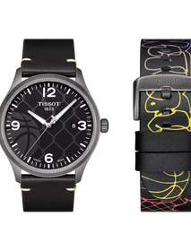 Front view of the watch Tissot Gent XL 3x3 Street Basketball 42mm with additional bracelet