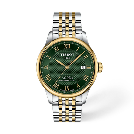 Front view of the watch Tissot Le Locle 39.3mm with shadow