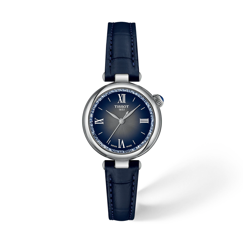 Vue de face de la montre Tissot Desir 28mm avec ombre