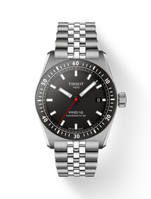 Front view of the watch Tissot PR516 38mm with shadow