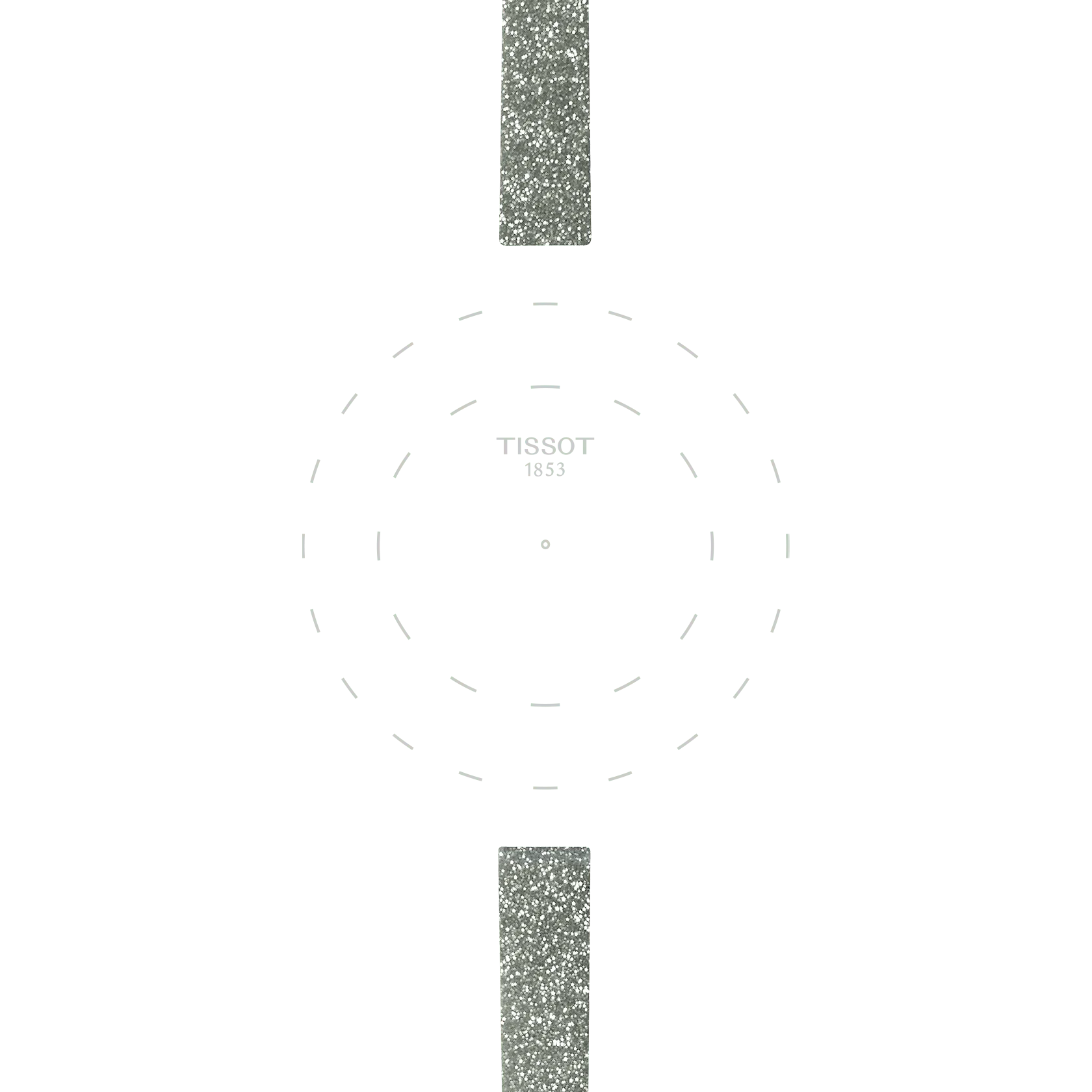 Focus on the lugs of Tissot Official Grey Synthetic Strap Lugs 9 mm