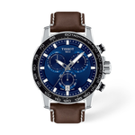 Front view of the watch Tissot Supersport Chrono 45.5mm with shadow