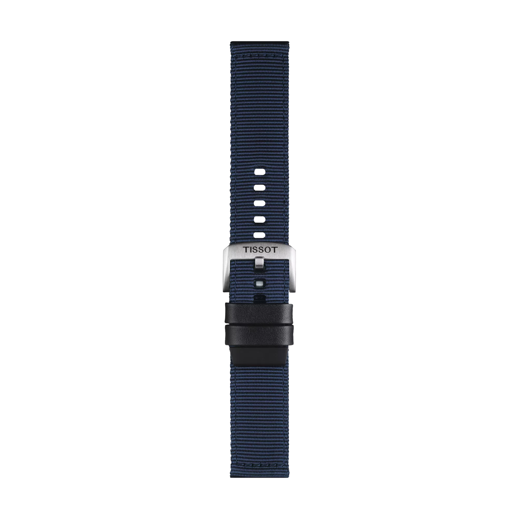 TISSOT ブルー ファブリック＆レザーパーツストラップ 22mmの正面図