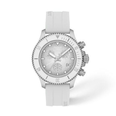 Front view of the watch Tissot Seastar 1000 38mm with shadow