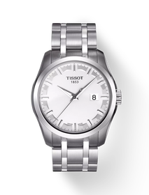 มุมมองด้านหน้าของนาฬิกา Tissot Couturier พร้อมเงา