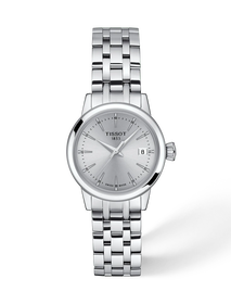 Front view of the watch Tissot Classic Dream 28mm with shadow