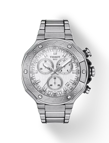 Front view of the watch Tissot T-Race 45mm with shadow